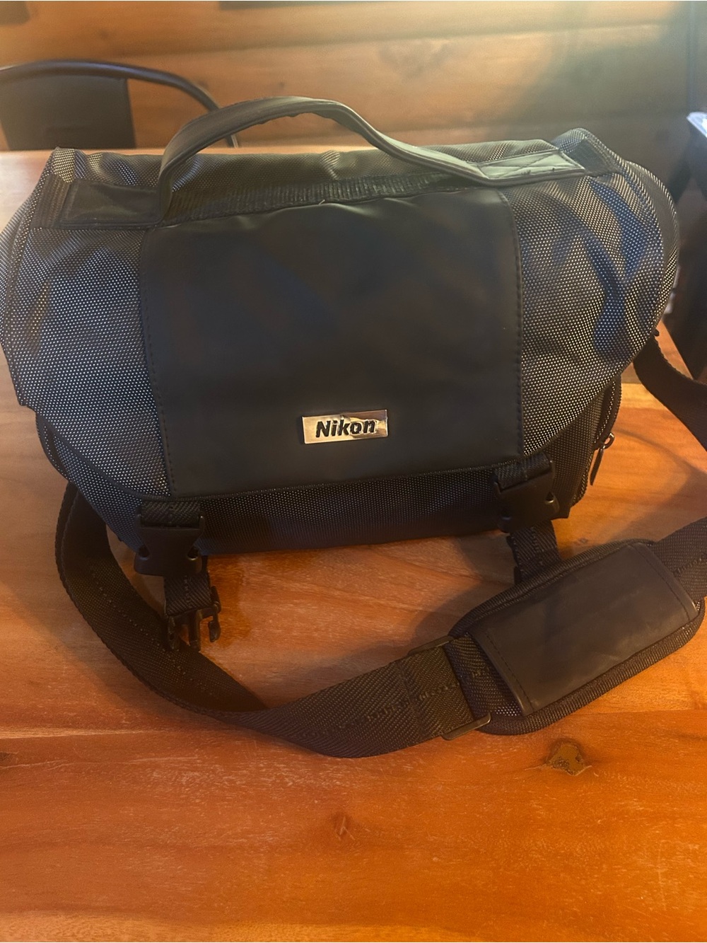 Nikon Black and Gray Padded Camera Messenger Bag